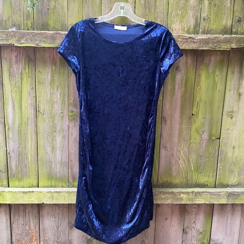 Blue velour dress sz. S
